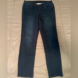 DENIM & CO Pull On Jeggings Easy Stretch Denim Dark Wash Size 14 NWOT